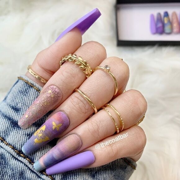Other - Golden Butterflies 🦋 Custom Press On Nails | High Quality Nails | Handmade